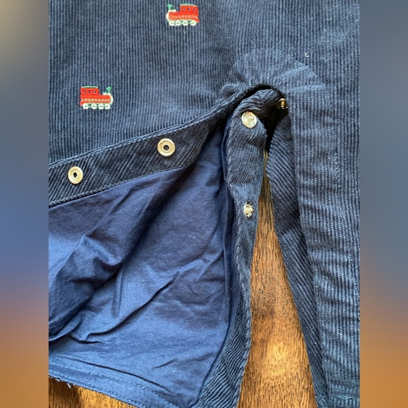 Janie and Jack Baby Train Oxford Bodysuit and train overalls - Picture 4 of 13